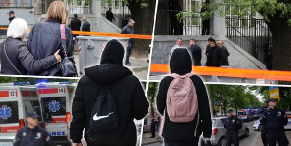 Реконструкција на масакрот во училиштето во Белград