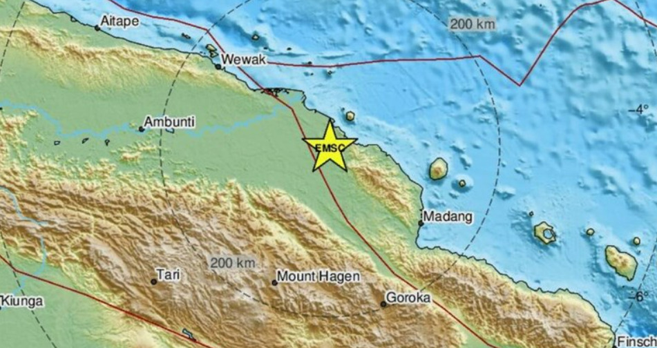 Земјотрес со јачина од 5,9 степени во Папуа Нова Гвинеја