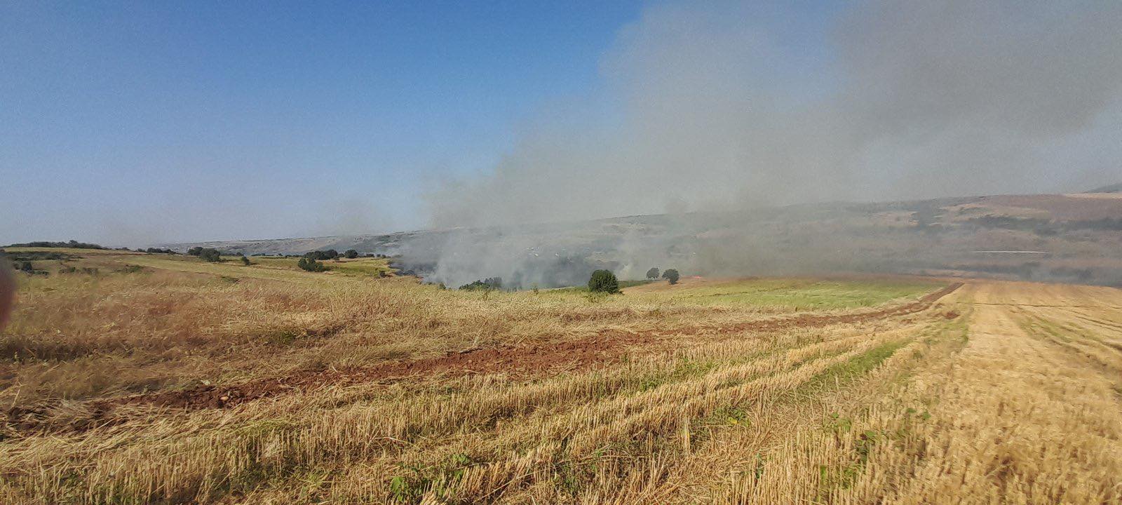 Пожар на стрниште во село Бучинци