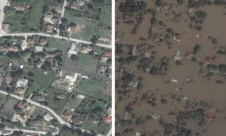 Објавени сателитски снимки од поплавите во Грција, нивото на водата расте – ново предупредување за евакуација