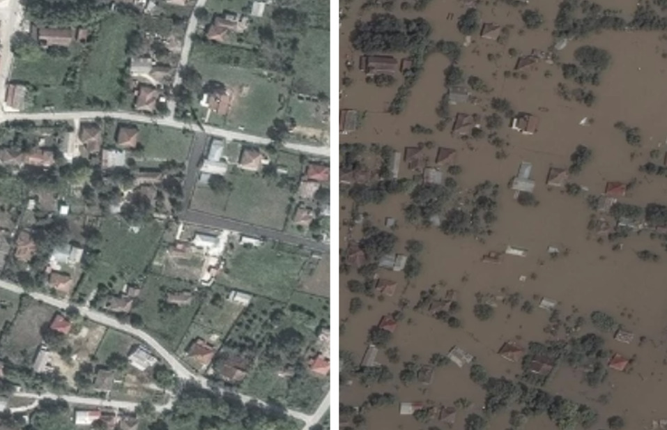 Објавени сателитски снимки од поплавите во Грција, нивото на водата расте – ново предупредување за евакуација