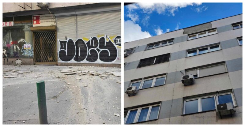 ЦУК: Падна фасада во центарот на Скопје, за среќа никој не е повреден