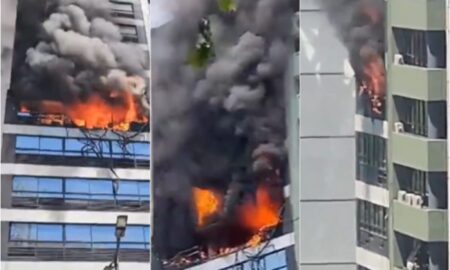 (Видео) Драматични снимки од Аргентина: Пожарникари и спасувачи се обидуваат да извлечат луѓе од зграда што гори